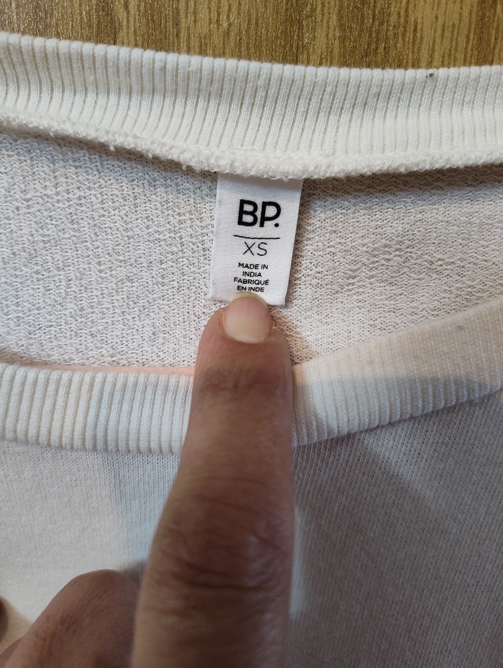bp Cream Pullover with Sheer Embroidered Floral Sleeves - Picture 4 of 4